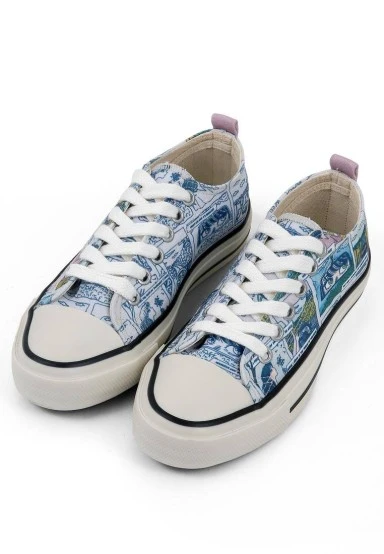 Femme Vegan Blanc Baskets - Already Lost Motif - 