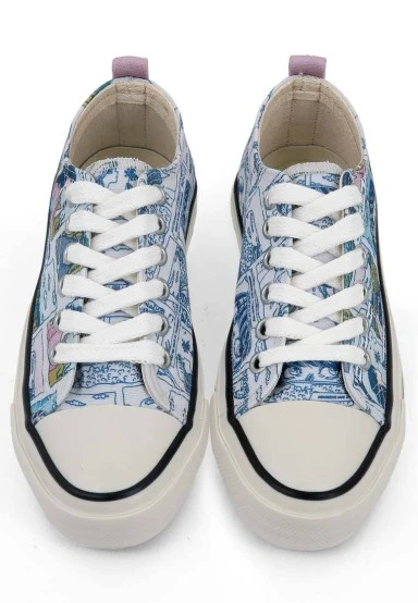 Femme Vegan Blanc Baskets - Already Lost Motif - 
