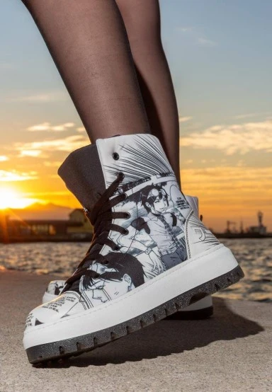 Femme Vegan Blanc Bottes Longues - Hero of Our Story Motif - 