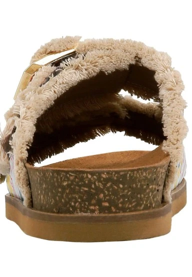 Femme Vegan Blanc Chaussons - Azur Motif - 