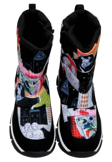 Femme Vegan Multicolore Bottes - The Nice Mice Motif - 