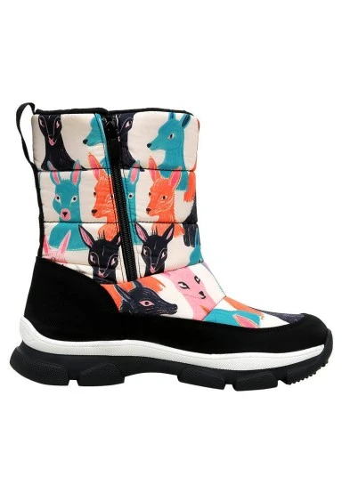 Femme Vegan Multicolore Bottes - Sharpened Mind Motif - 