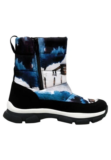 Femme Vegan Multicolore Bottes - Snow and Ink Motif - 