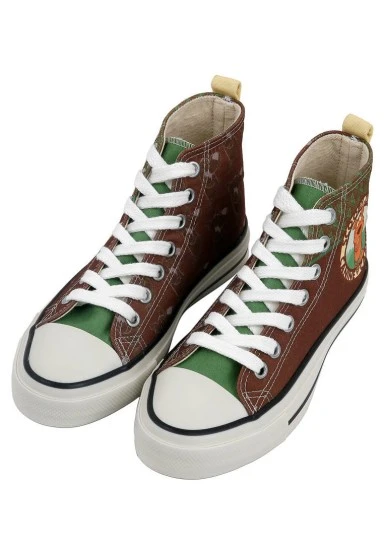 Femme Vegan Brun Baskets Hautes - Camping Scooby Doo Motif - 