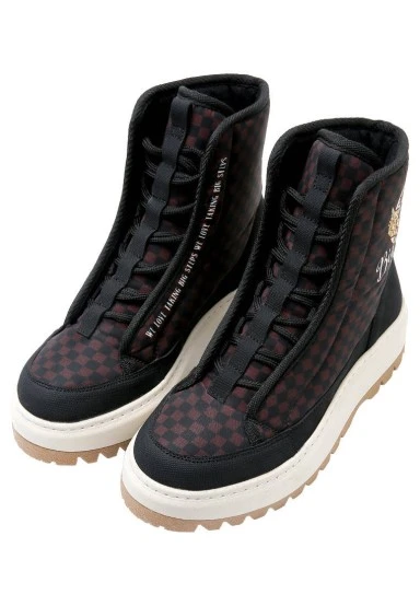 Femme Vegan Brun Bottes Longues - Big Steps Cat Motif - 