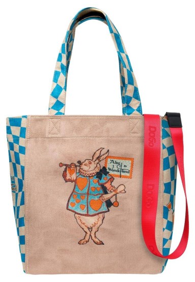 Dogo - Femme Vegan Brun Large Tote Bag - Alice in Nowhere Motif (1)