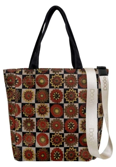 Femme Vegan Brun Large Tote Bag - Sepia Dreams Motif - 