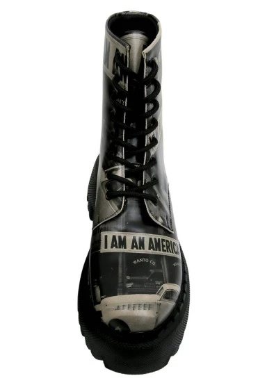 Femme Cuir Vegan Noir Bottes Longues - I am an American Motif - 