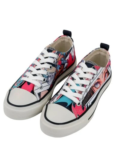 Femme Vegan Multicolore Baskets - Lollipop Riot Motif - 