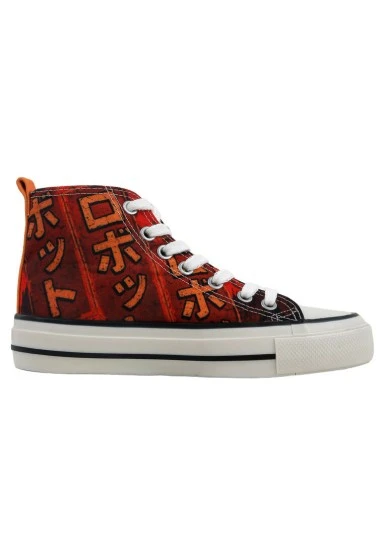 Femme Vegan Multicolore Baskets Hautes - Robotto Motif - 