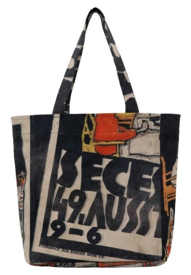 Femme Vegan Multicolore Large Tote Bag - Supper Motif - 