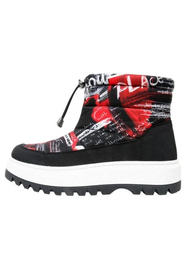 Femme Vegan Noir Bottes Longues - What Do U Want Motif - 