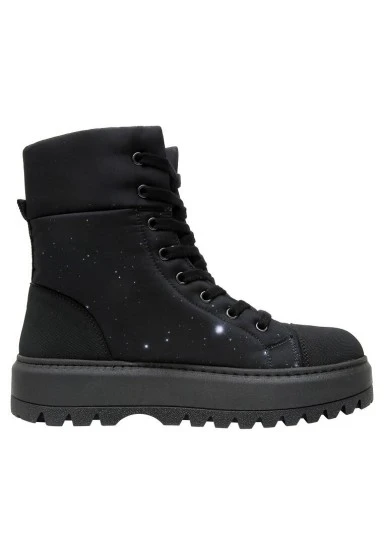 Femme Vegan Noir Bottes Longues - Paws on Taksim Motif - 