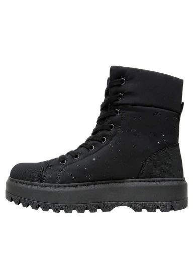 Femme Vegan Noir Bottes Longues - Paws on Taksim Motif - 