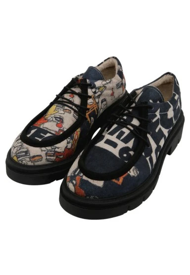 Femme Vegan Noir Mocassins - Supper Motif - 