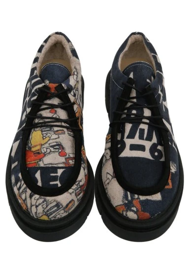 Femme Vegan Noir Mocassins - Supper Motif - 