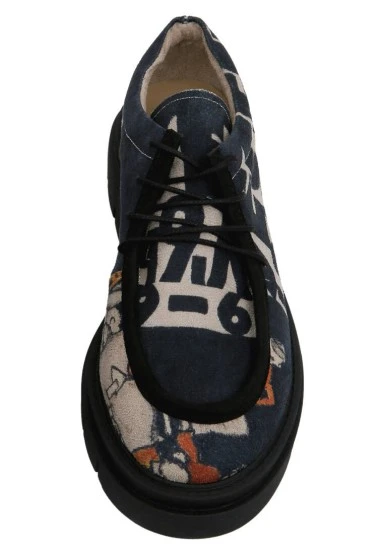 Femme Vegan Noir Mocassins - Supper Motif - 
