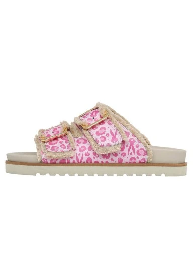 Femme Vegan Rose Léopard Chaussons - Warner Bros Looney Tunes Bugs Bunny Pink Leopard Bunny Motif - 