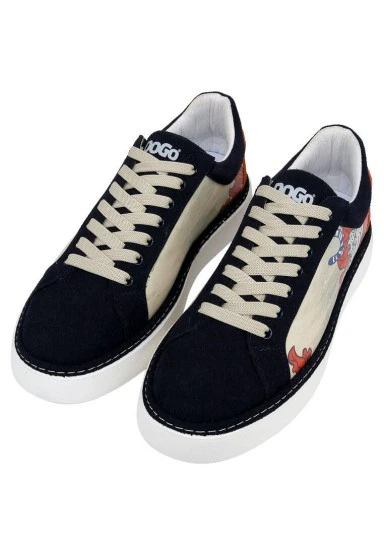 Homme Cuir Vegan Beige Baskets - Hear Me Roar Motif - 
