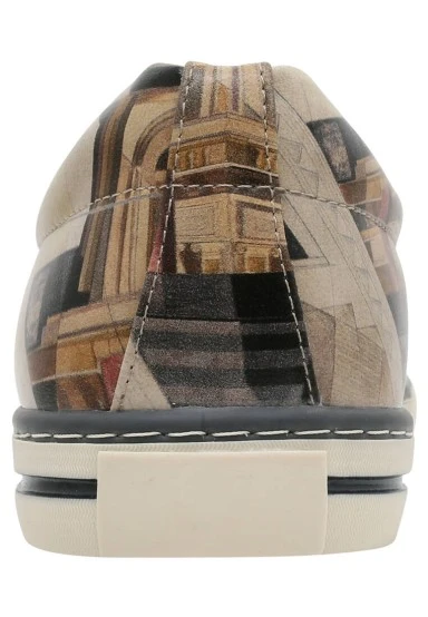 Homme Cuir Vegan Beige Baskets - Time to Ring the Bells Motif - 