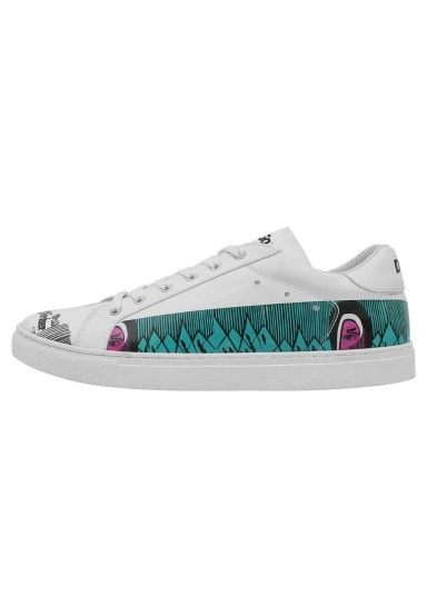 Homme Cuir Vegan Blanc Baskets - Kunsthalle Motif - 