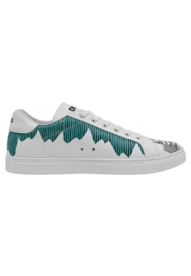 Homme Cuir Vegan Blanc Baskets - Kunsthalle Motif - 