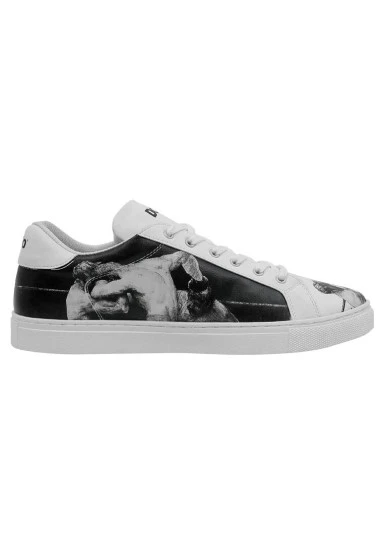 Homme Cuir Vegan Blanc Baskets - Champion Motif - 