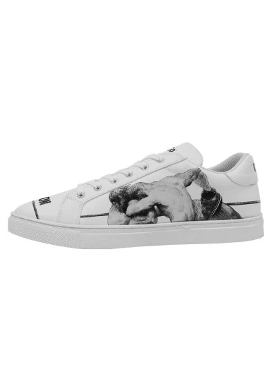 Homme Cuir Vegan Blanc Baskets - Champion Motif - 