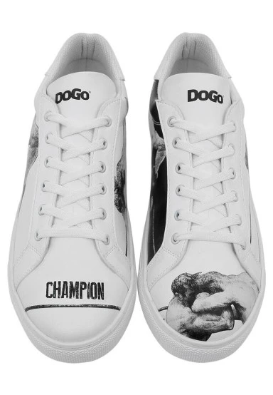 Homme Cuir Vegan Blanc Baskets - Champion Motif - 