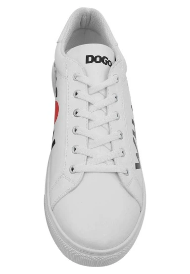 Homme Cuir Vegan Blanc Baskets - What's Next? Motif - 