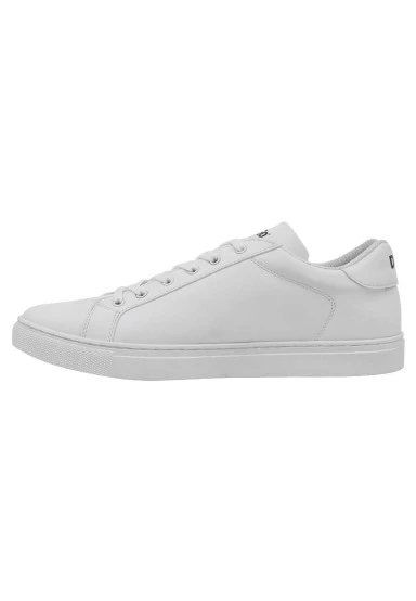 Homme Cuir Vegan Blanc Baskets - What's Next? Motif - 