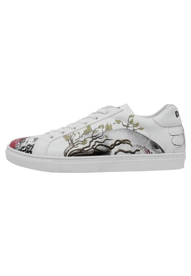 Homme Cuir Vegan Blanc Baskets - Equal Motif - 