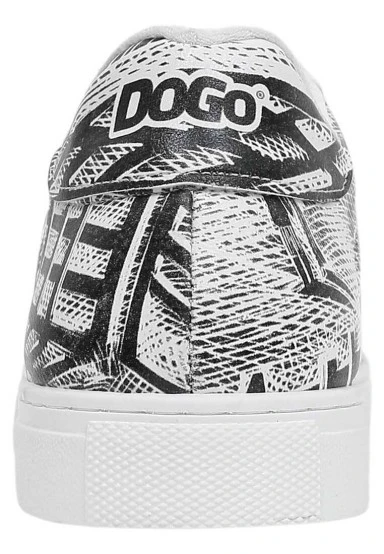 Homme Cuir Vegan Blanc Baskets - No Limits Motif - 