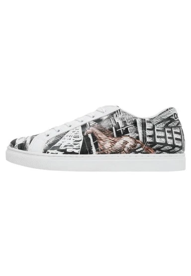 Homme Cuir Vegan Blanc Baskets - No Limits Motif - 