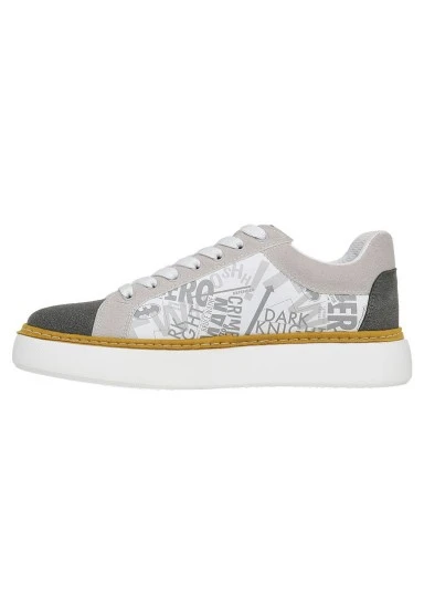 Homme Cuir Vegan Blanc Baskets - Warner Bros Batman Collage Motif - 