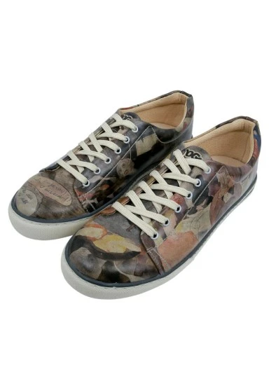 Homme Cuir Vegan Brun Baskets - Be Still Motif - 
