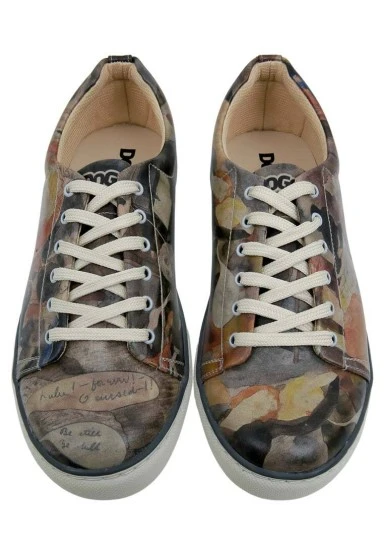 Homme Cuir Vegan Brun Baskets - Be Still Motif - 