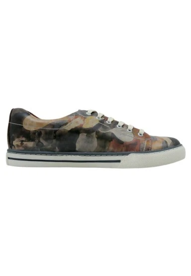 Homme Cuir Vegan Brun Baskets - Be Still Motif - 