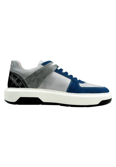 Homme Cuir Vegan Gris Baskets - Esoteric Motif - 
