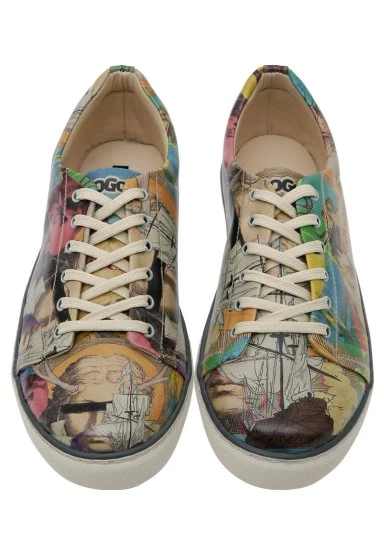 Homme Cuir Vegan Multicolore Baskets - Ancient Tales Motif - 