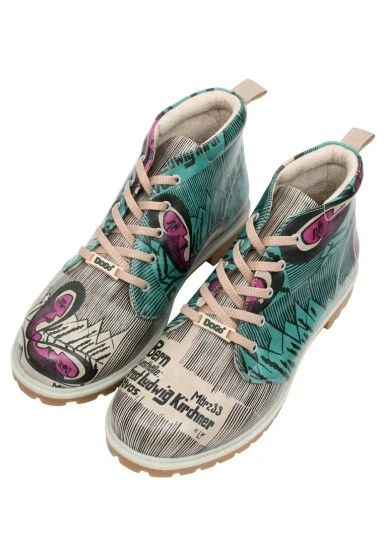 Homme Cuir Vegan Multicolore Bottines - Kunsthalle Motif - 