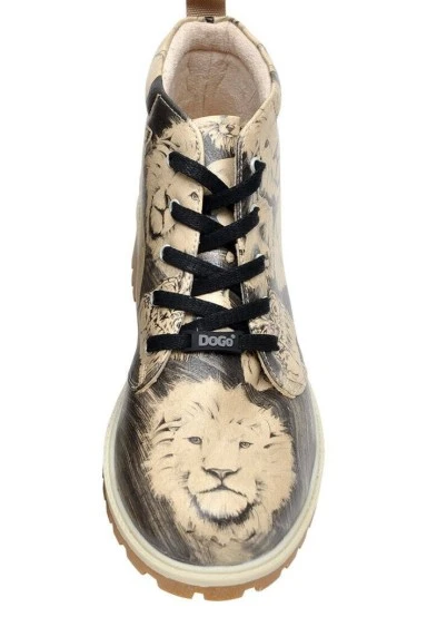 Homme Cuir Vegan Noir Bottines - Wild and Free Motif - 
