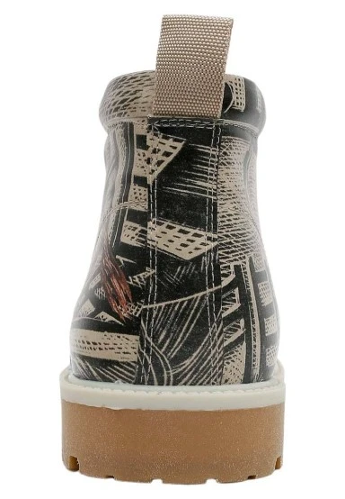 Homme Cuir Vegan Noir Bottines - No Limits Motif - 