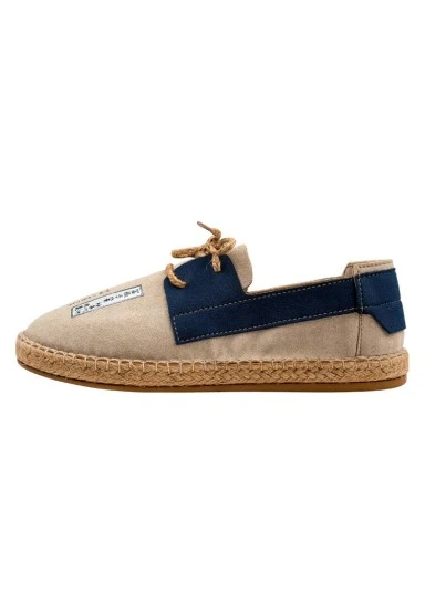 Homme Vegan Crème Espadrilles à Lacets - Japanese Waves Motif - 