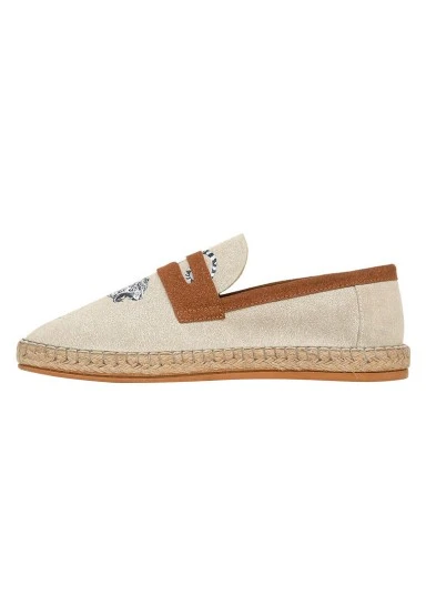 Homme Vegan Crème Espadrilles - Uptown Tigers Motif - 