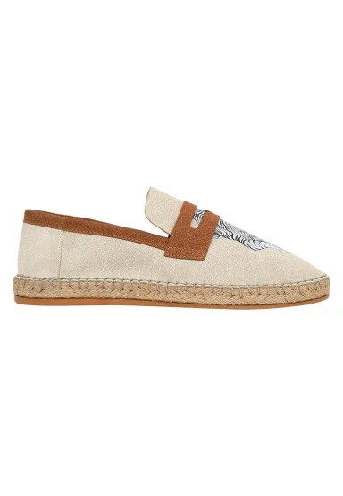 Homme Vegan Crème Espadrilles - Uptown Tigers Motif - 