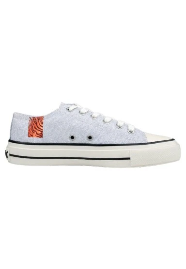 Homme Vegan Gris Baskets - Uptown Tigers Motif - 