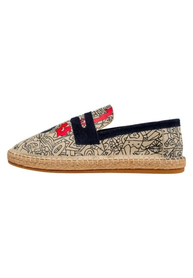 Homme Vegan Gris Espadrilles - Street Music Motif - 