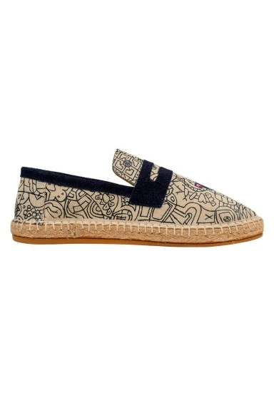 Homme Vegan Gris Espadrilles - Street Music Motif - 