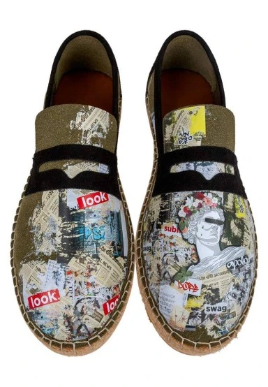 Homme Vegan Vert Espadrilles - Apollo Motif - 